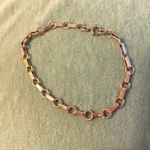 Vintage 12k Gold Filled Silver Chain Link Bracelet 7"